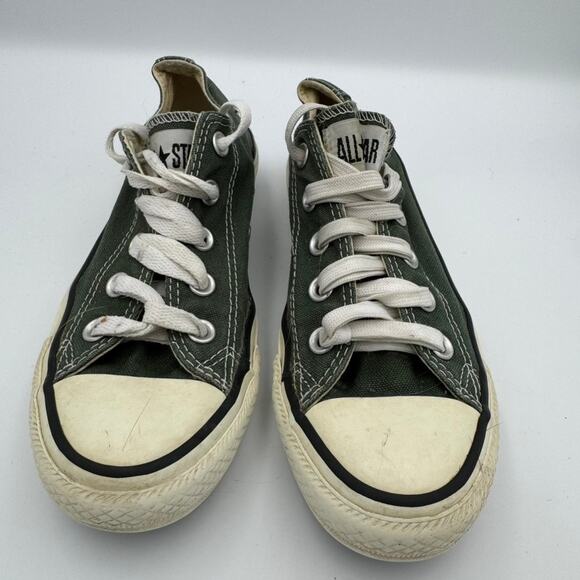 Converse Chuck Taylor All Star Low Top Green Canvas Sneakers Unisex Sz W5 / M3 - Picture 2 of 8